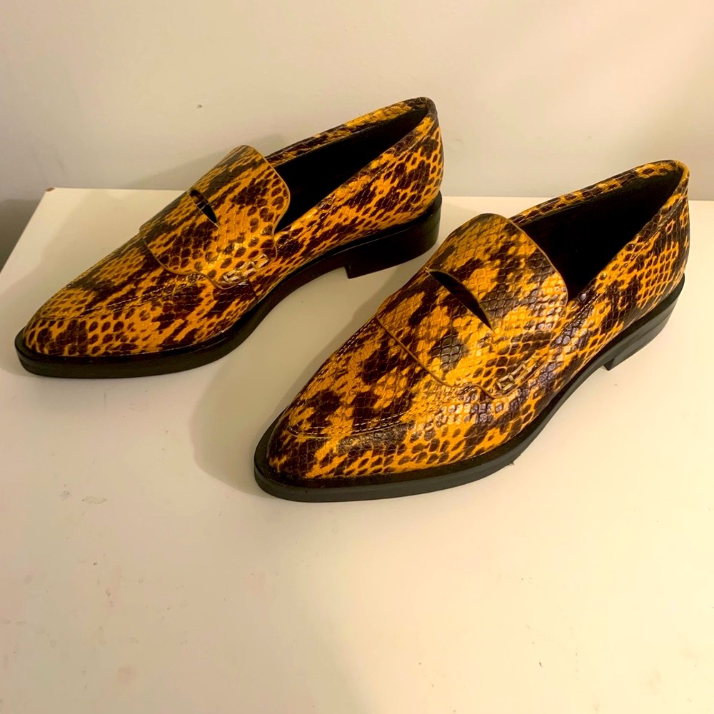 Rebecca Minkoff Yellow Python Loafer Women’s Size… - image 1